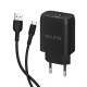 Мережевий зарядний пристрій (адаптер) 2в1 WALKER WH-31 2USB / 2.1A + Data Cabel USB to Micro black