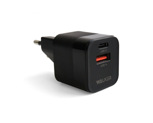 Мережевий зарядний пристрій (адаптер) WALKER WH-42 20W GAN PD_20W / QC3.0_18W black