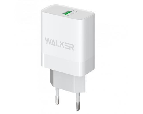 Мережевий зарядний пристрій (адаптер) WALKER WH-35 1USB / QC3.0 / 3A / 18W white TPS-2710000302452 2710000302452