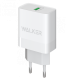 Мережевий зарядний пристрій (адаптер) WALKER WH-35 1USB / QC3.0 / 3A / 18W white TPS-2710000302452 2710000302452