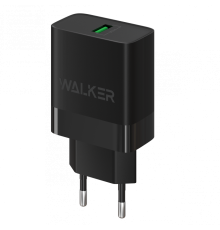 Мережевий зарядний пристрій (адаптер) WALKER WH-35 1USB / QC3.0 / 3A / 18W black TPS-2710000302445 2710000302445