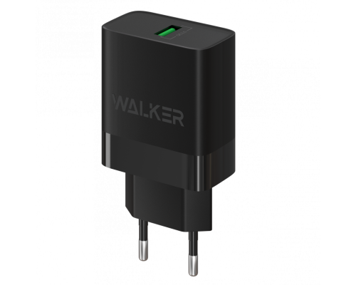 Мережевий зарядний пристрій (адаптер) WALKER WH-35 1USB / QC3.0 / 3A / 18W black TPS-2710000302445 2710000302445