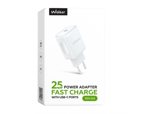 Мережевий зарядний пристрій (адаптер) WALKER WH-64 PD_25W white TPS-2710000331803 2710000331803