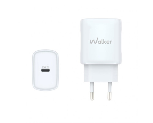 Мережевий зарядний пристрій (адаптер) 2в1 WALKER WH-64 PD_25W + Data Cable Type-C to Lightning white TPS-2710000331773 2710000331773