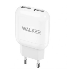 Мережевий зарядний пристрій (адаптер) WALKER WH-33 2USB / 2.4A white