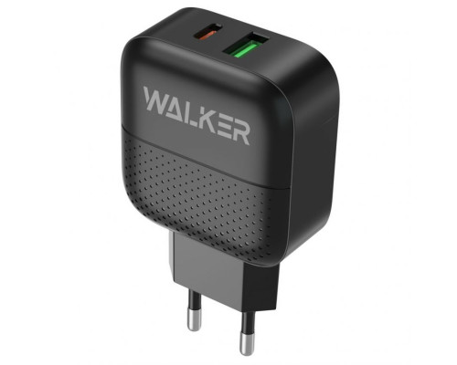 Мережевий зарядний пристрій (адаптер) WALKER WH-37 PD_3A / QC3.0_3A / 18W black