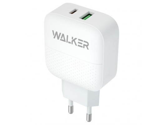 Мережевий зарядний пристрій (адаптер) WALKER WH-37 PD_3A / QC3.0_3A / 18W white