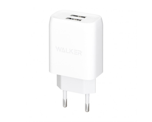 Мережевий зарядний пристрій (адаптер) WALKER WH-31 2USB / 2.1A white