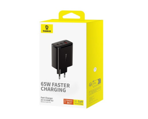 МЗП Baseus Cube Pro Fast Charger 2C+U 65W Black P10152301113-00 дефект пакування mag-2000001590621132556