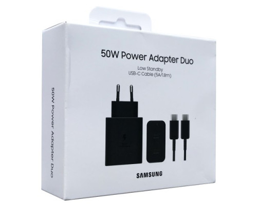 МЗП PD Samsung 50W 2USB-C+(Cable Type-C -1,8m) (black) ORIGINAL mag-2000001591451133998