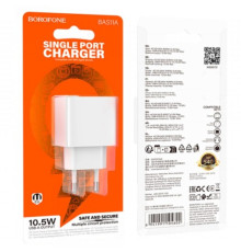 МЗП BOROFONE BAS11A Erudite single port 1USB/2.1A білий mag-6941991104602137596