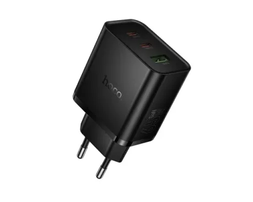 МЗП HOCO N75 Grande 65W (2C1A) charger(EU) Black mag-6942007667784153104