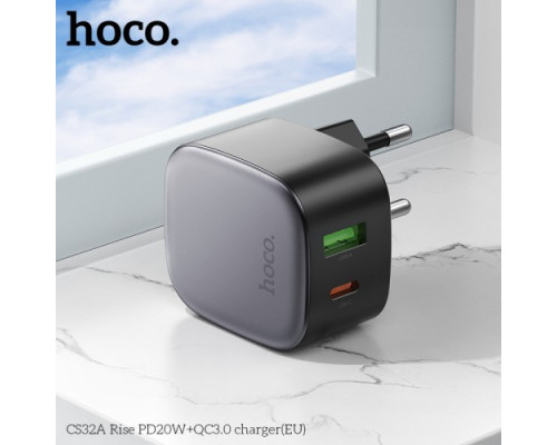 МЗП HOCO CS32A Rise PD20W+QC3.0 charger Black mag-6942007617451138644