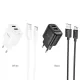 МЗП HOCO C141A Smart dual-port charger set 5V/2.1A + Type-C Cable White mag-6942007627917152125