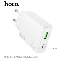 МЗП HOCO C142A Direct PD20W+QC3.0 charger White mag-6942007639125144049