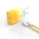 МЗП XO CE18 (EU) PD30W USB-C fast charging charger with Lightning cable Жовтий mag-692068085176860146