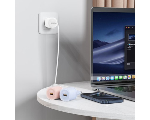 МЗП XO L157(EU) QC3.0 18W charger with TYPE-C cable (NB103) Синій mag-692068085936860192