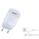 МЗП XO L157(EU) QC3.0 18W charger with TYPE-C cable (NB103) Синій mag-692068085936860192