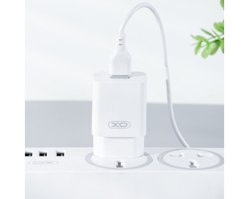 МЗП XO L99(EU) 2.4A Home charger with TYPE-C cable Білий mag-692068082797860102