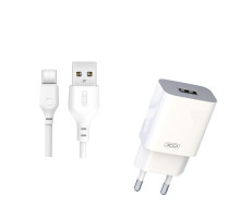 МЗП XO L99(EU) 2.4A Home charger with TYPE-C cable Білий mag-692068082797860102