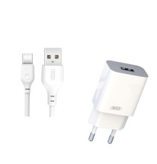 МЗП XO L99(EU) 2.4A Home charger with TYPE-C cable Білий mag-692068082797860102