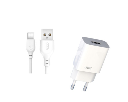 МЗП XO L99(EU) 2.4A Home charger with TYPE-C cable Білий mag-692068082797860102