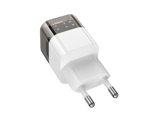 МЗП HOCO C125A Transparent tribute single-port PD20W charger Black/White mag-6931474798336139061