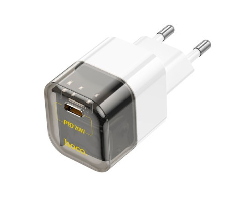 МЗП HOCO C125A Transparent tribute single-port PD20W charger Black/White mag-6931474798336139061