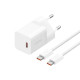 МЗП Baseus GaN5 Fast Charger(mini) 1C 30W EU Cable Type-C to Type-C 1m White P10110902213-00 mag-693217265444356150