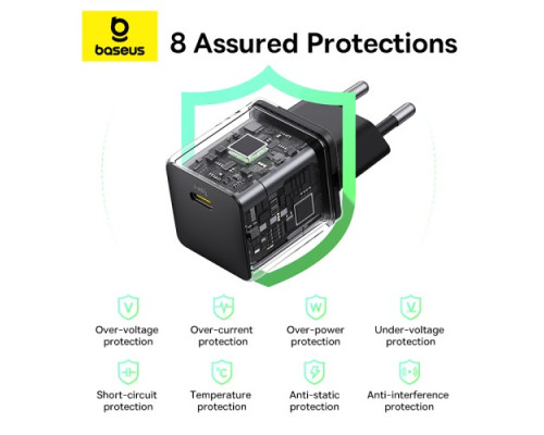 МЗП Baseus Palm Fast Charger 1C 20W + Cable Type-C to Type-C Black P10111602113-01 mag-6932172677411135345