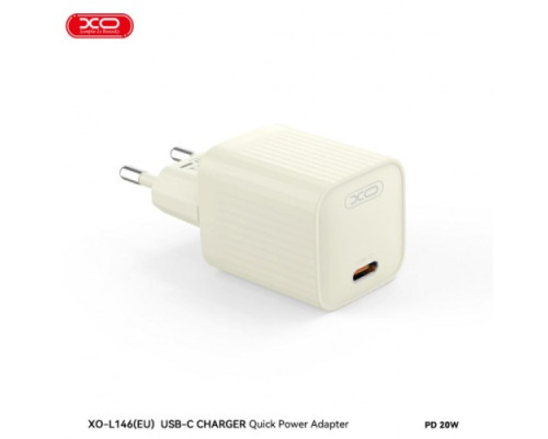МЗП XO L146(EU) PD20W Single USB-C Charger Беж Деф.пак mag-2000001583661143064