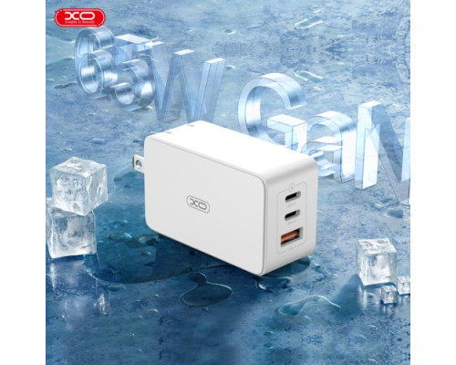 МЗП XO CE13 (EU) 65W GaN tech fast charging (2USB-C 65W/1USB-A 22.5W) Білий дефект пакування mag-2000001612989140307