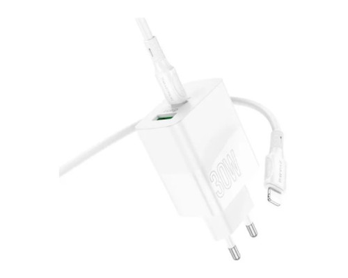 МЗП BOROFONE BA75A PD30W/QC3.0 + Cable Type-C to Lightning білий mag-6941991101090132426