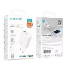 МЗП BOROFONE BA75A PD30W/QC3.0 + Cable Type-C to Lightning білий mag-6941991101090132426