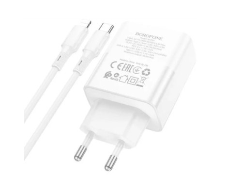 МЗП BOROFONE BA75A PD30W/QC3.0 + Cable Type-C to Lightning білий mag-6941991101090132426
