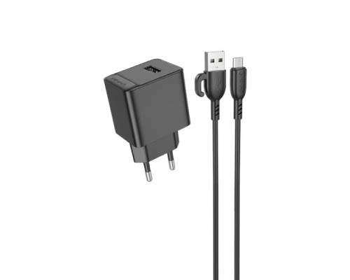 МЗП BOROFONE BAS11A Erudite single port 1USB/2.1A + Cable Micro чорний mag-6941991104633137597