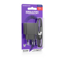 МЗП BOROFONE BAS11A Erudite single port 1USB/2.1A + Cable Micro чорний mag-6941991104633137597