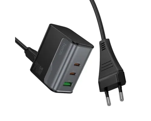МЗП HOCO CS76A Star Speed PD70W(2C1A) charger(EU) midnight black mag-6942007653893146293