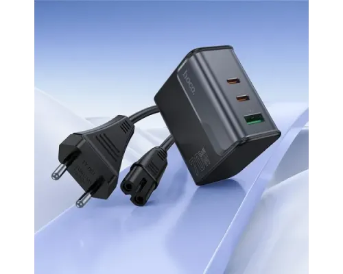 МЗП HOCO CS76A Star Speed PD70W(2C1A) charger(EU) midnight black mag-6942007653893146293