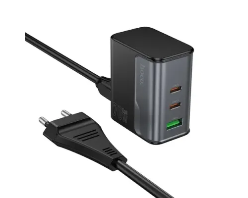 МЗП HOCO CS76A Star Speed PD70W(2C1A) charger(EU) midnight black mag-6942007653893146293