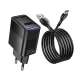МЗП HOCO CS111A Lounge single-port 22.5W multi-protocol charger set Type-C EU Black mag-6942007680363153879