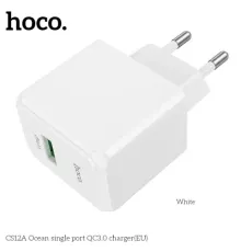 МЗП HOCO CS12A Ocean single port QC3.0 charger White mag-6942007603690151380