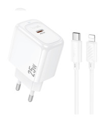 МЗП HOCO CS53A Surplus single port PD25W charger set(C to iP) White mag-6942007631495137270