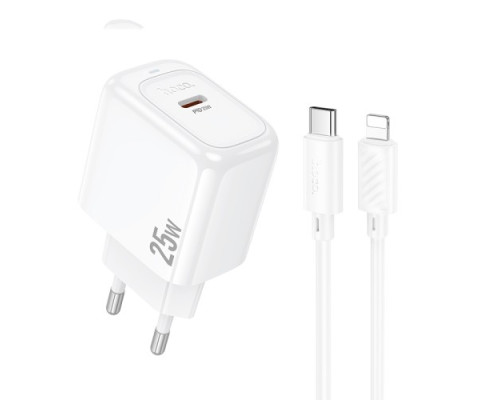 МЗП HOCO CS53A Surplus single port PD25W charger set(C to iP) White mag-6942007631495137270