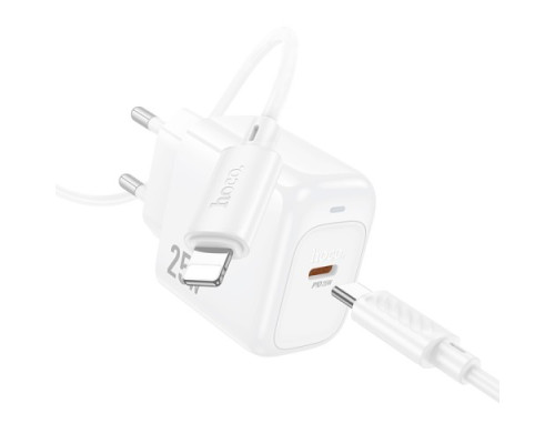 МЗП HOCO CS53A Surplus single port PD25W charger set(C to iP) White mag-6942007631495137270