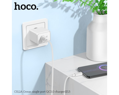 МЗП HOCO CS17A Wish single port 22.5W multi-protocol charger(EU) Black mag-6942007638401143491