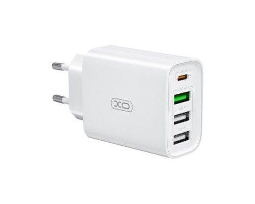 МЗП XO L120 (EU) multi port fast charging charger (USB-C 20W/USB-A 18W) with TYPE-C cable Білий mag-692068084665860129