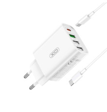 МЗП XO L120 (EU) multi port fast charging charger (USB-C 20W/USB-A 18W) with TYPE-C cable Білий mag-692068084665860129