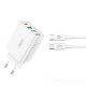 МЗП XO L120 (EU) multi port fast charging charger (USB-C 20W/USB-A 18W) with TYPE-C cable Білий mag-692068084665860129