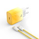 МЗП XO CE18 (EU) PD30W USB-C fast charging charger with Type-C cable Жовтий mag-692068085177560147